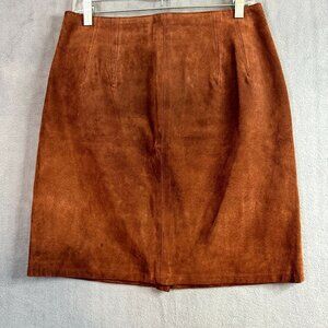 The Limited Genuine Leather  Brown Above The Knee A Line Skirt Womens Sz 12